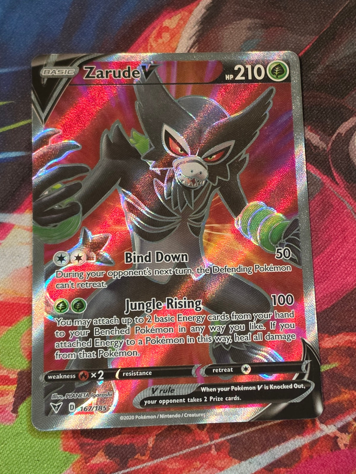 Zarude V Full Art Ultra Rare Vivid Voltage 167/185 NM Pokemon