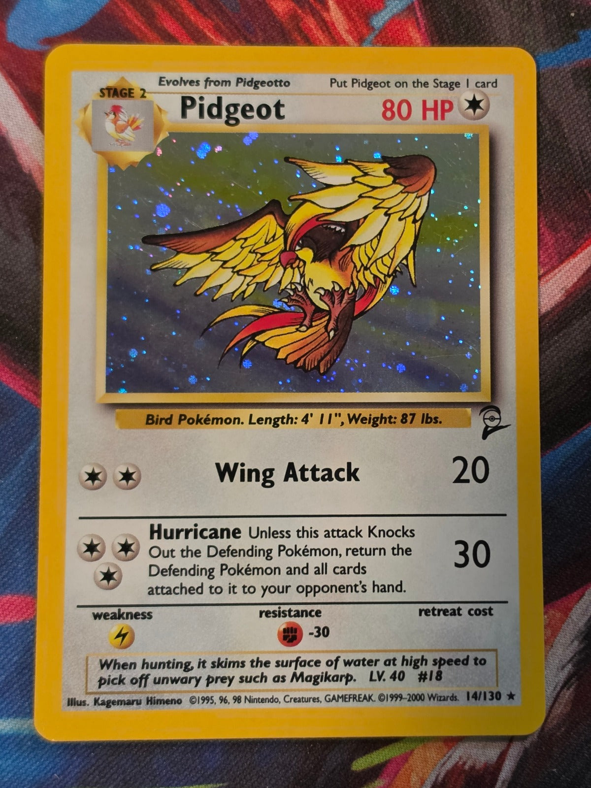 Pidgeot Holo Rare Base Set 2 014/130 NM-/LP+ Pokemon