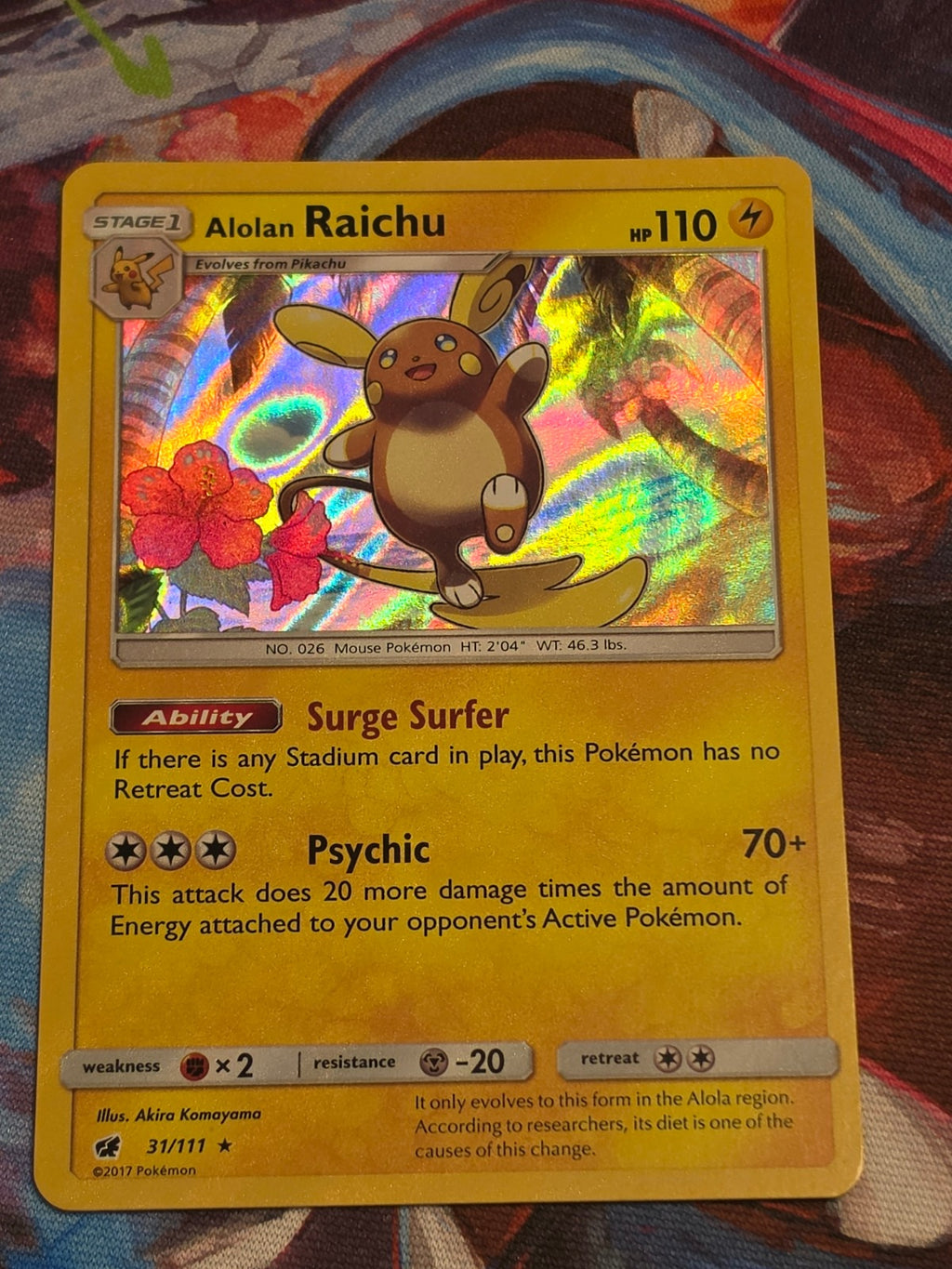 Alolan Raichu Holo Rare SM - Crimson Invasion 31/111 NM Pokemon