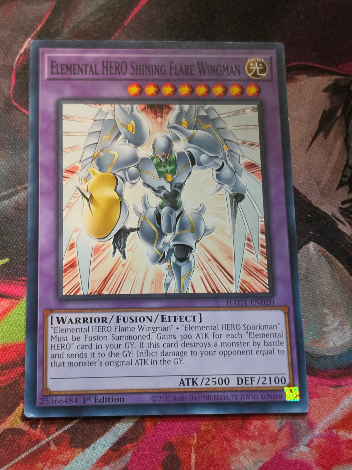 Elemental HERO Shining Flare Wingman (Duel Terminal) Duel Terminal Technology Common Hidden Arsenal: Chapter 1 HAC1-EN020 LP