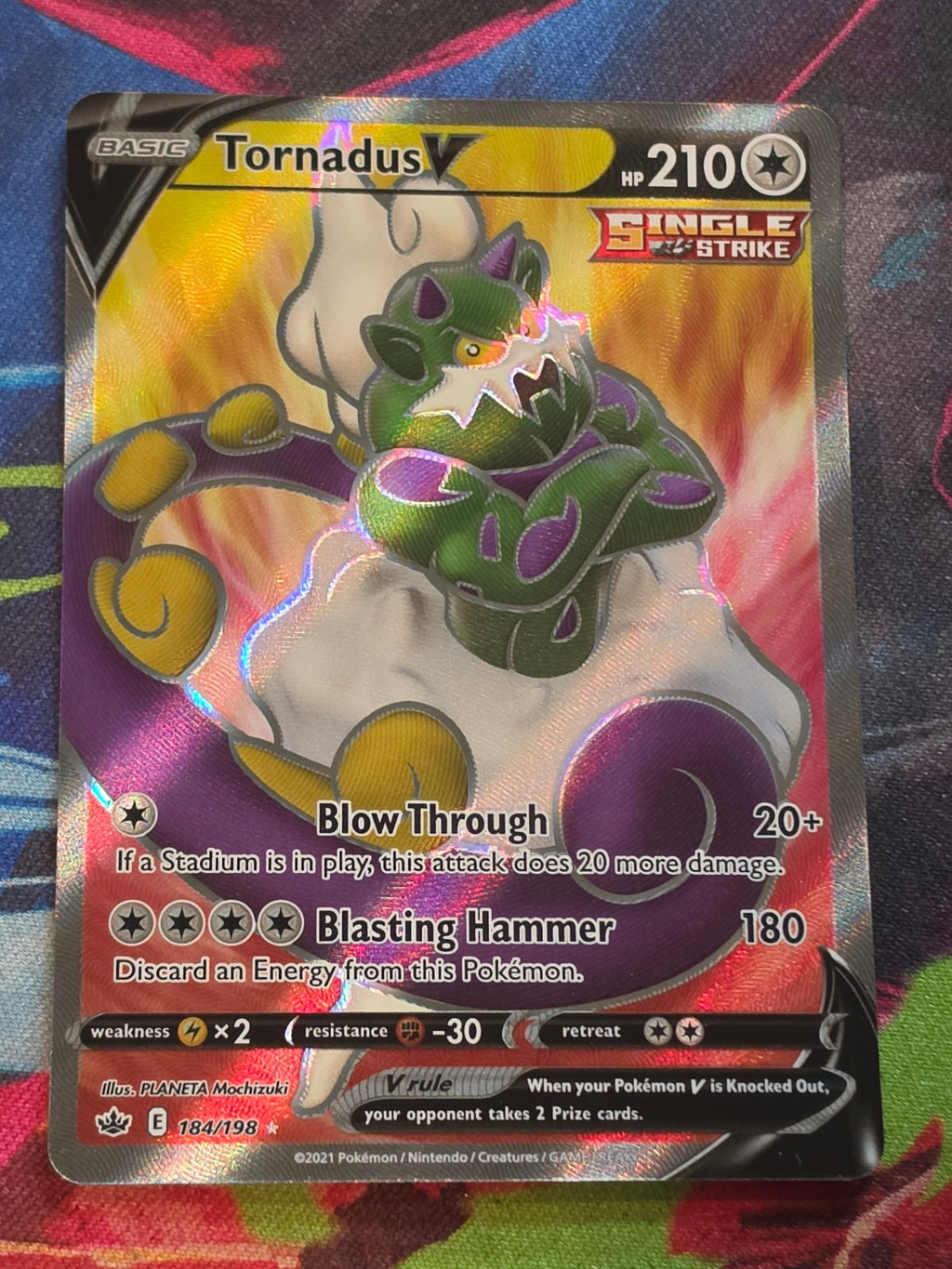 Tornadus V (Full Art) Ultra Rare SWSH06: Chilling Reign 184/198 NM Pokemon