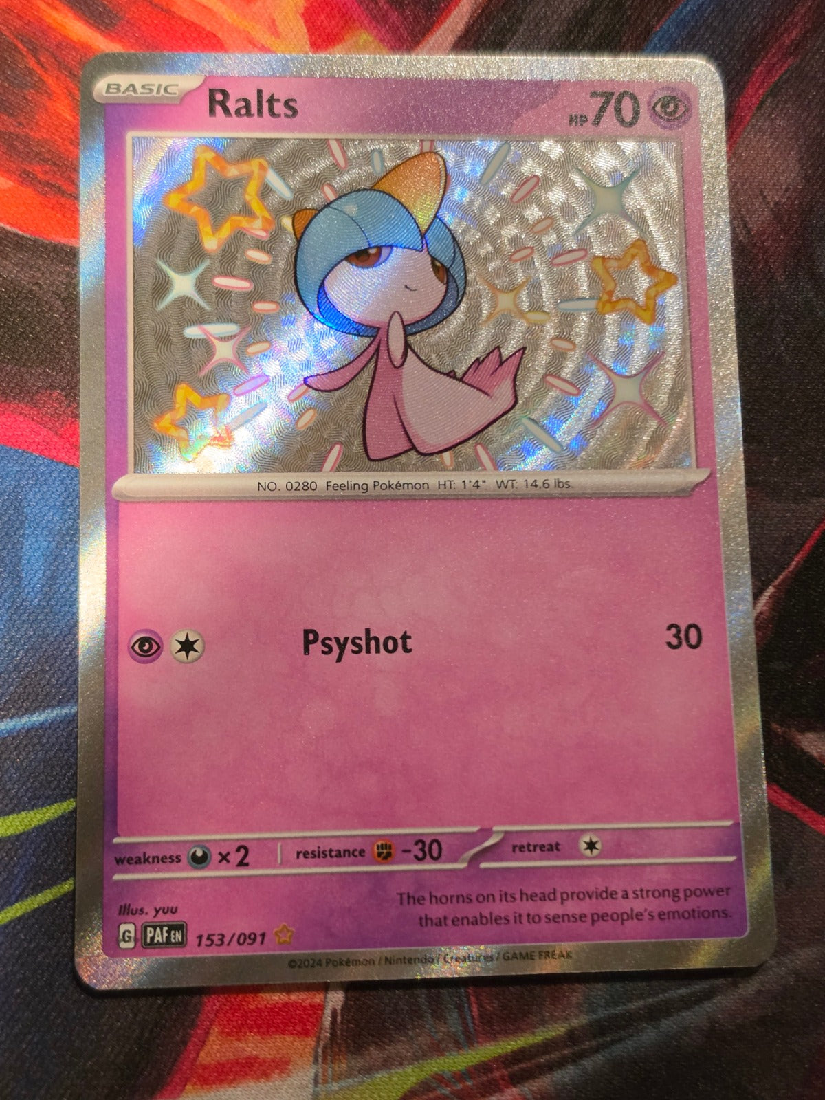 Ralts Shiny Rare Paldean Fates 153/091 NM Pokemon