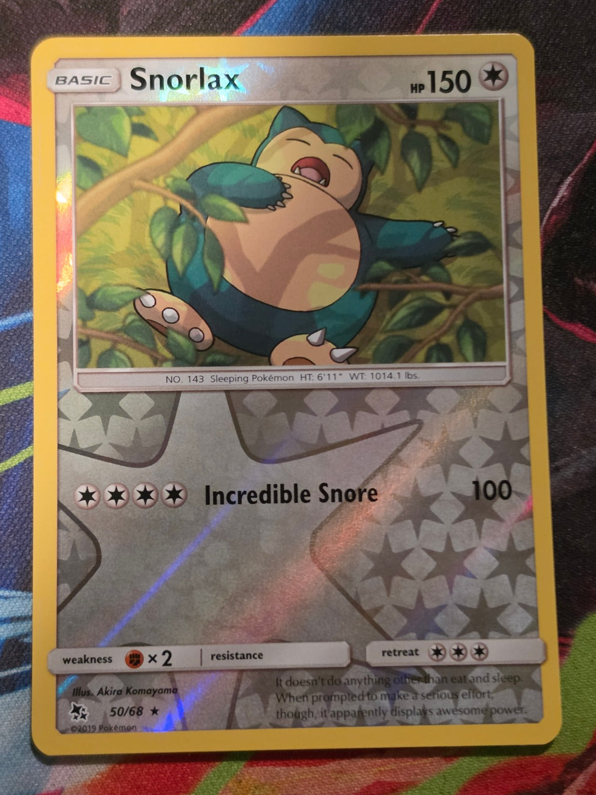 Snorlax Rare Hidden Fates 50/68 NM Pokemon