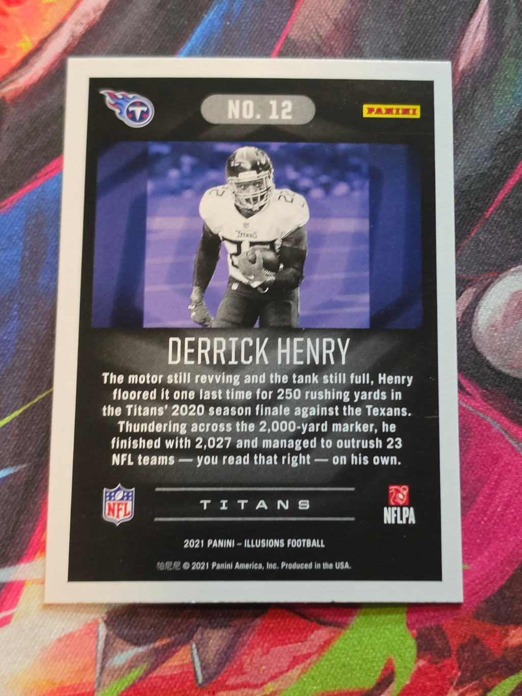 Derrick Henry 2021 Panini Illusions - Retail 12 NM Football (Back)