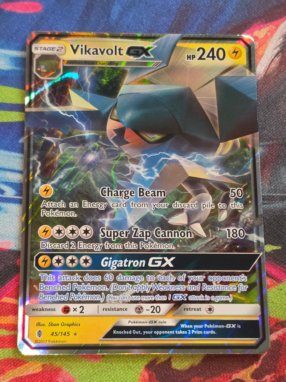 Vikavolt GX - 45/145 - SM - Guardians Rising - Ultra Rare - MP - Pokemon