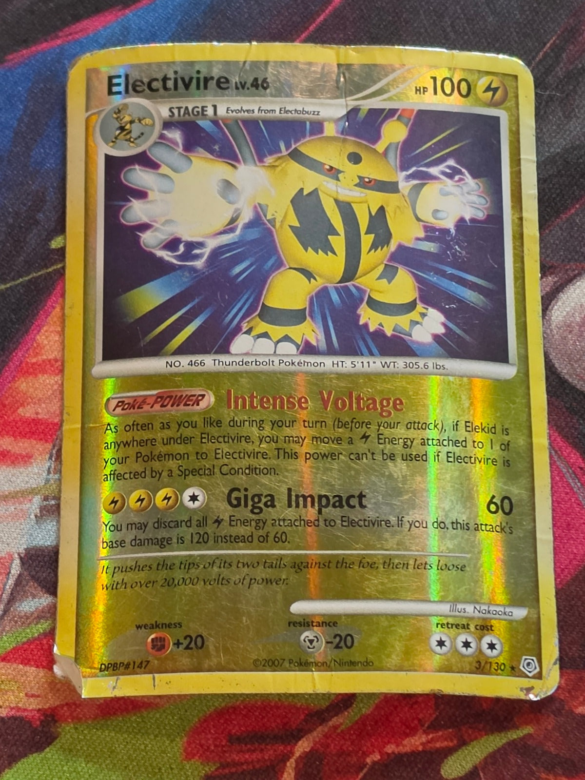Electivire - 3/130 - Diamond and Pearl - Holo Rare - Reverse Holo - DMG Pokemon