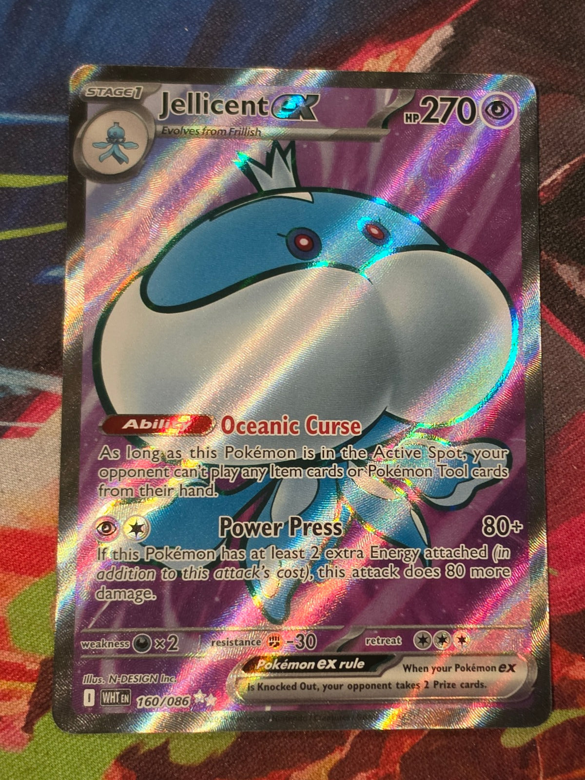 Jellicent ex Ultra Rare White Flare 160/086 NM Pokemon