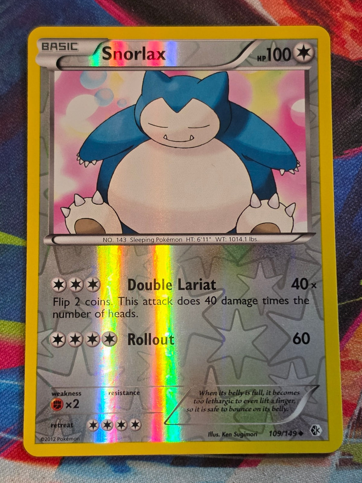 Snorlax Uncommon Reverse Holo Boundaries Crossed 109/149 LP+ Pokemon