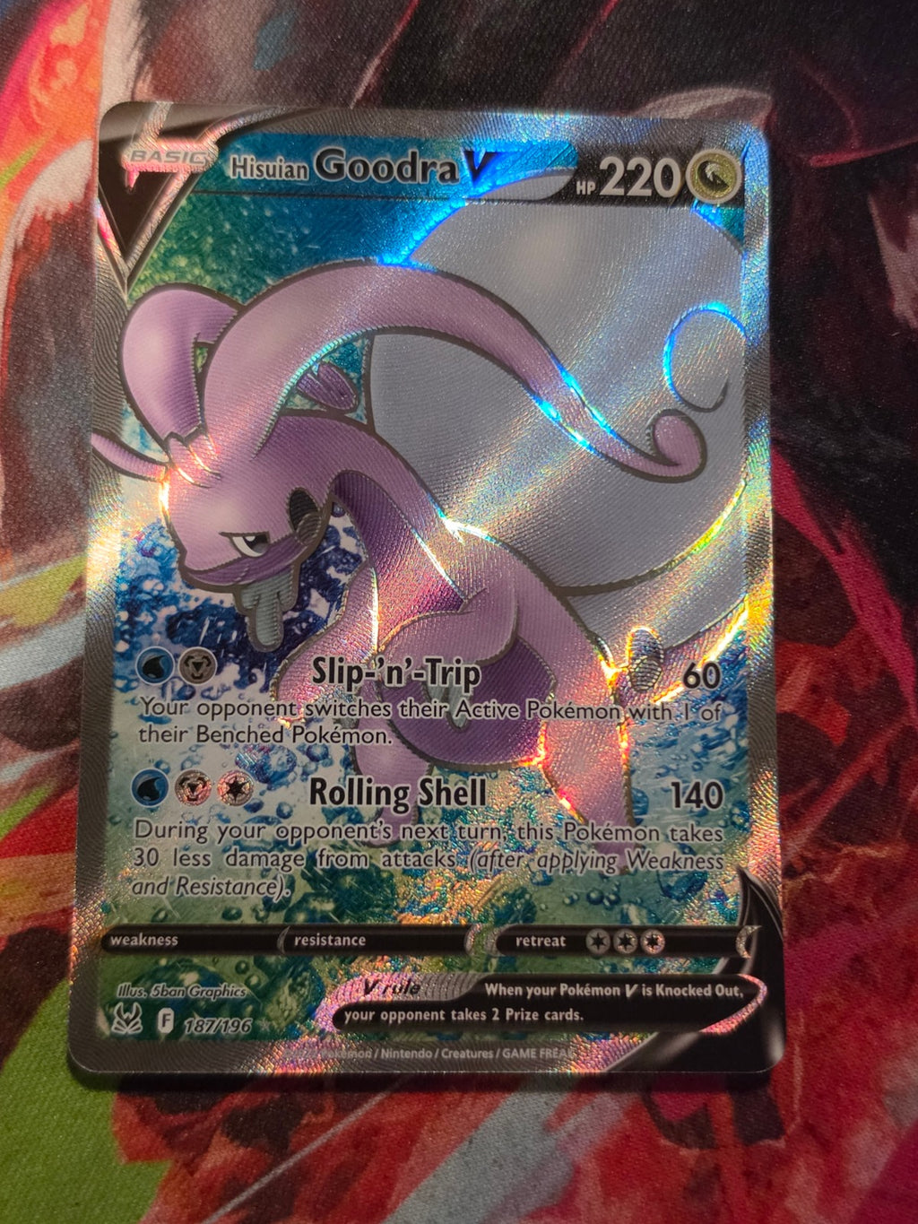 Hisuian Goodra V Full Art Ultra Rare Lost Origin 187/196 NM Pokemon