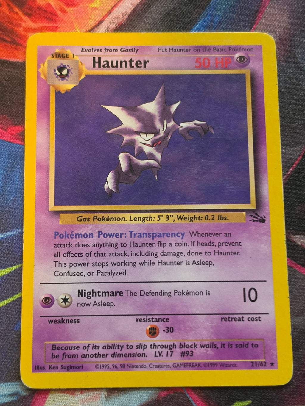 Haunter (21) Unlimited Rare Fossil 21/62 LP-/MP+ Pokemon