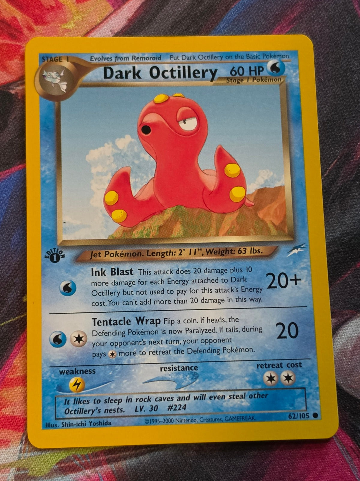 Dark Octillery - 062/105 - Neo Destiny - Common - 1st Edition - NM Pokemon