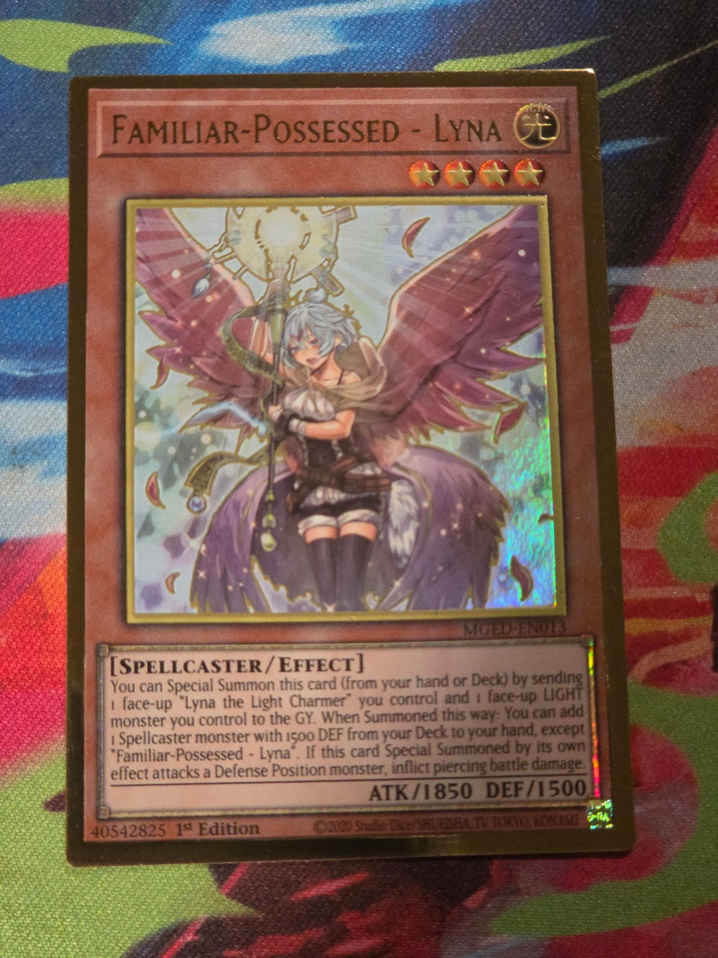 Familiar-Possessed - Lyna Premium Gold Rare Maximum Gold: El Dorado MGED-EN013 1st Edition LP Yu-Gi-Oh!