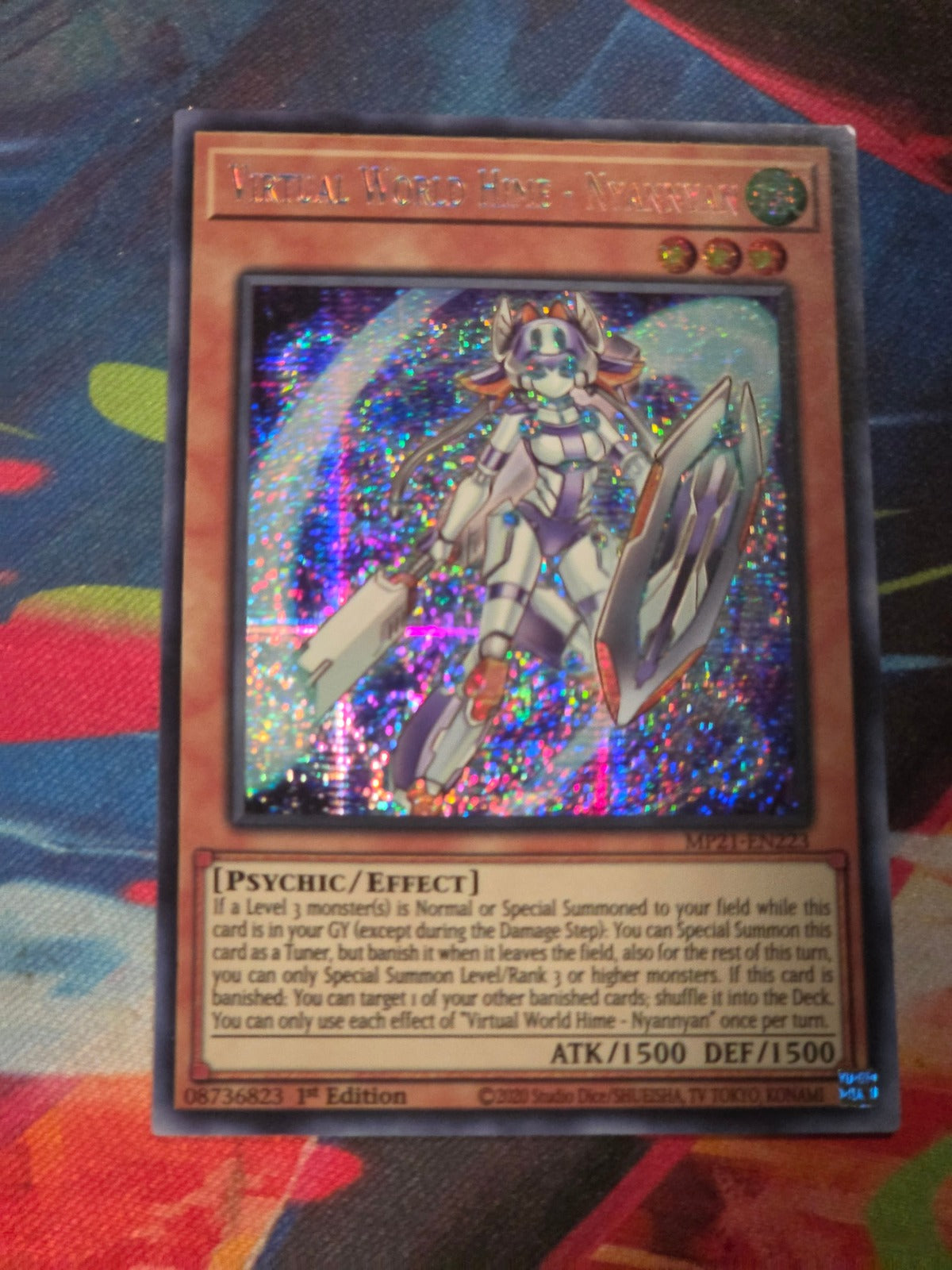 Virtual World Hime - Nyannyan Prismatic Secret Rare 2021 Tin of Ancient Battles MP21-EN223 1st Edition LP Yu-Gi-Oh!
