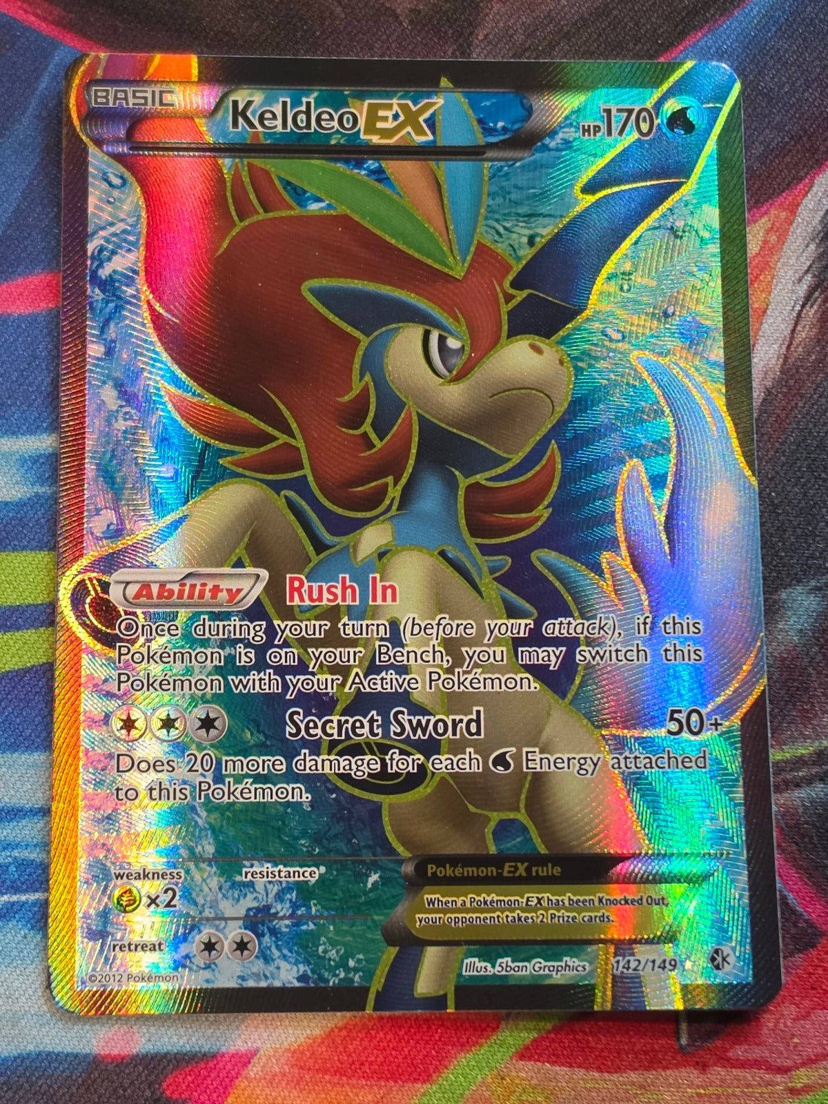 Keldeo EX (142 Full Art) Ultra Rare Boundaries Crossed 142/149 NM Pokemon
