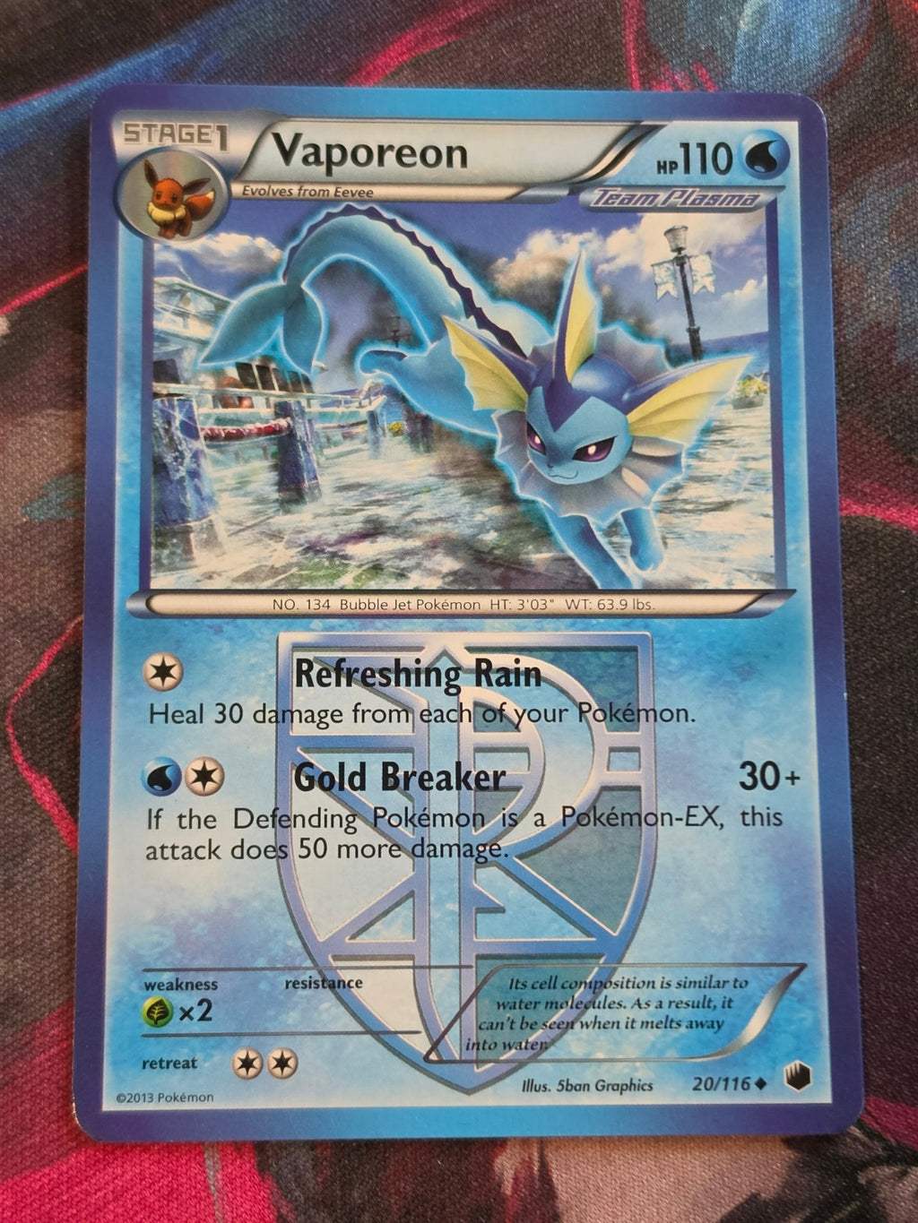 Vaporeon (Team Plasma) - 20/116 - Plasma Freeze - Uncommon - LP - Pokemon