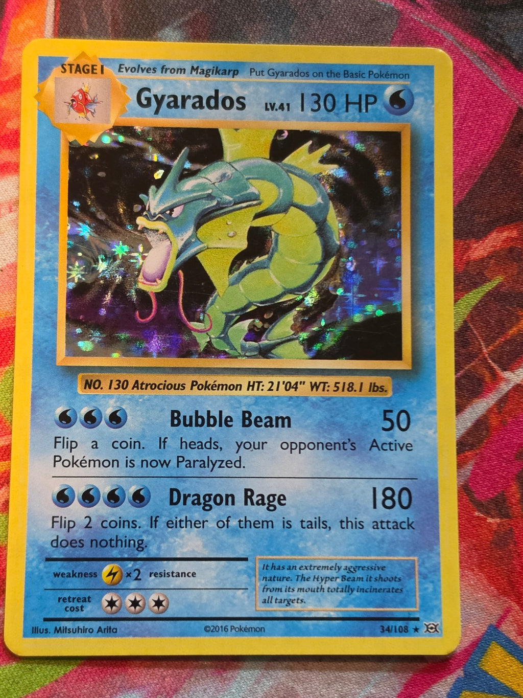 Gyarados Holo Rare XY - Evolutions 34/108 LP+ Pokemon