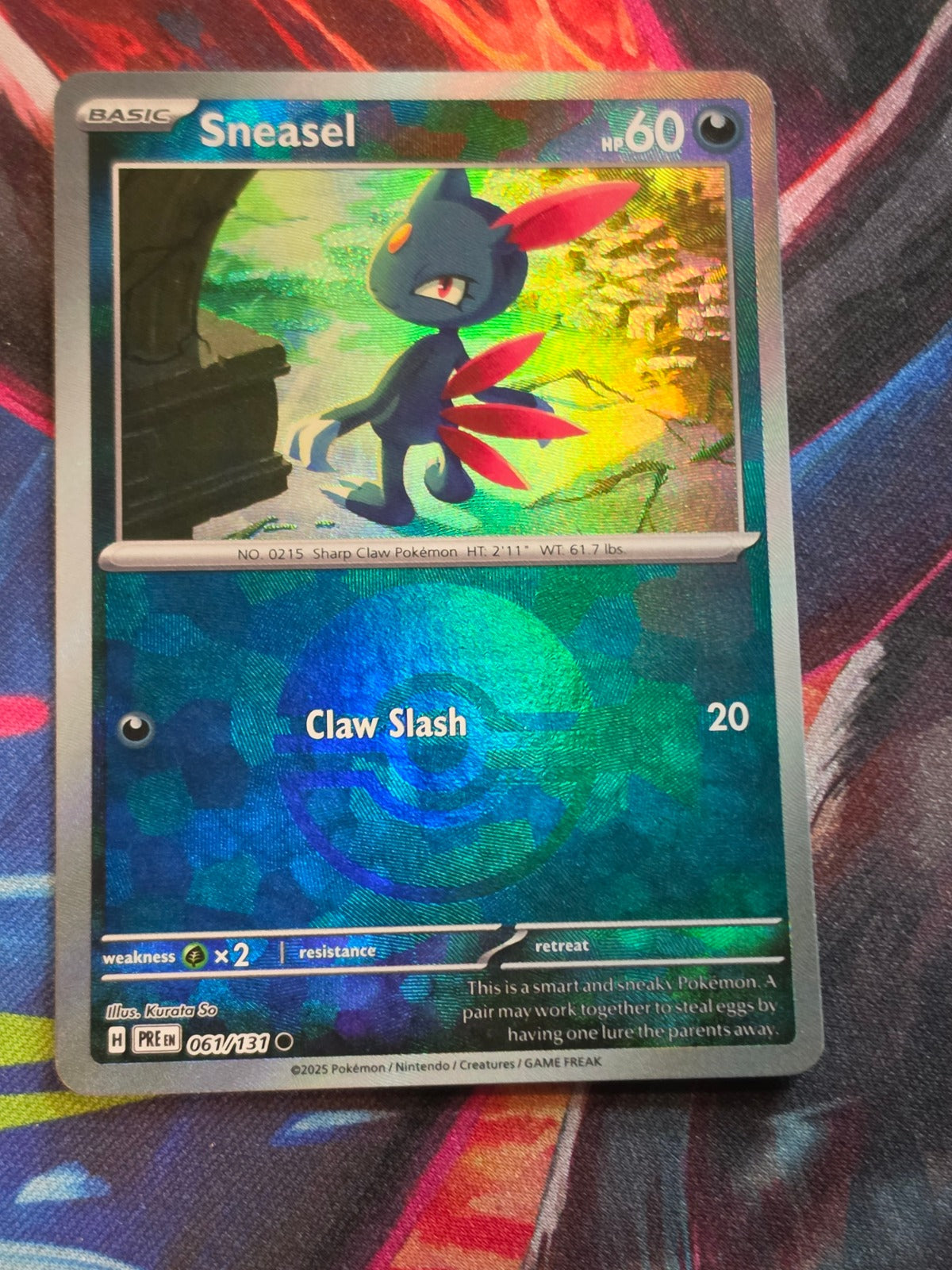 Sneasel (Poke Ball Pattern) Common Prismatic Evolutions 061/131 NM Pokemon