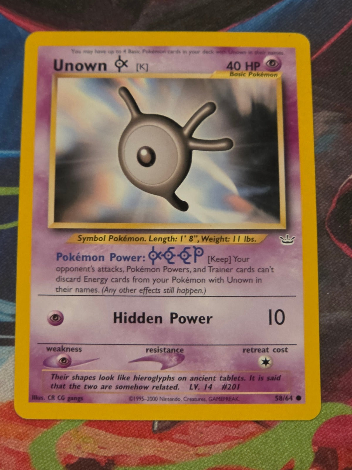 Unown [K] - 58/64 - Neo Revelation - Common - Unlimited - LP Pokemon