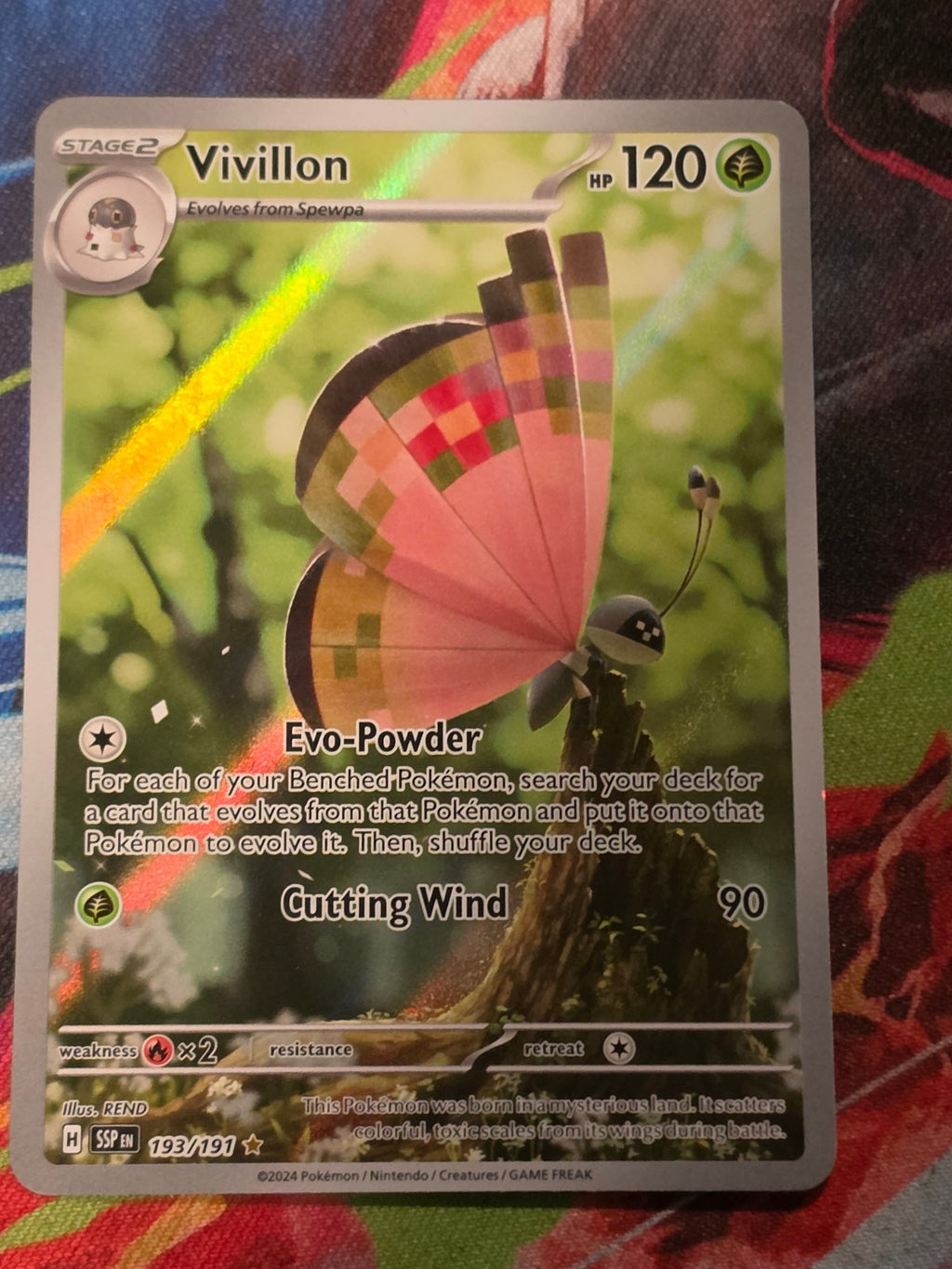 Vivillon Illustration Rare SV08: Surging Sparks 193/191 NM- Pokemon
