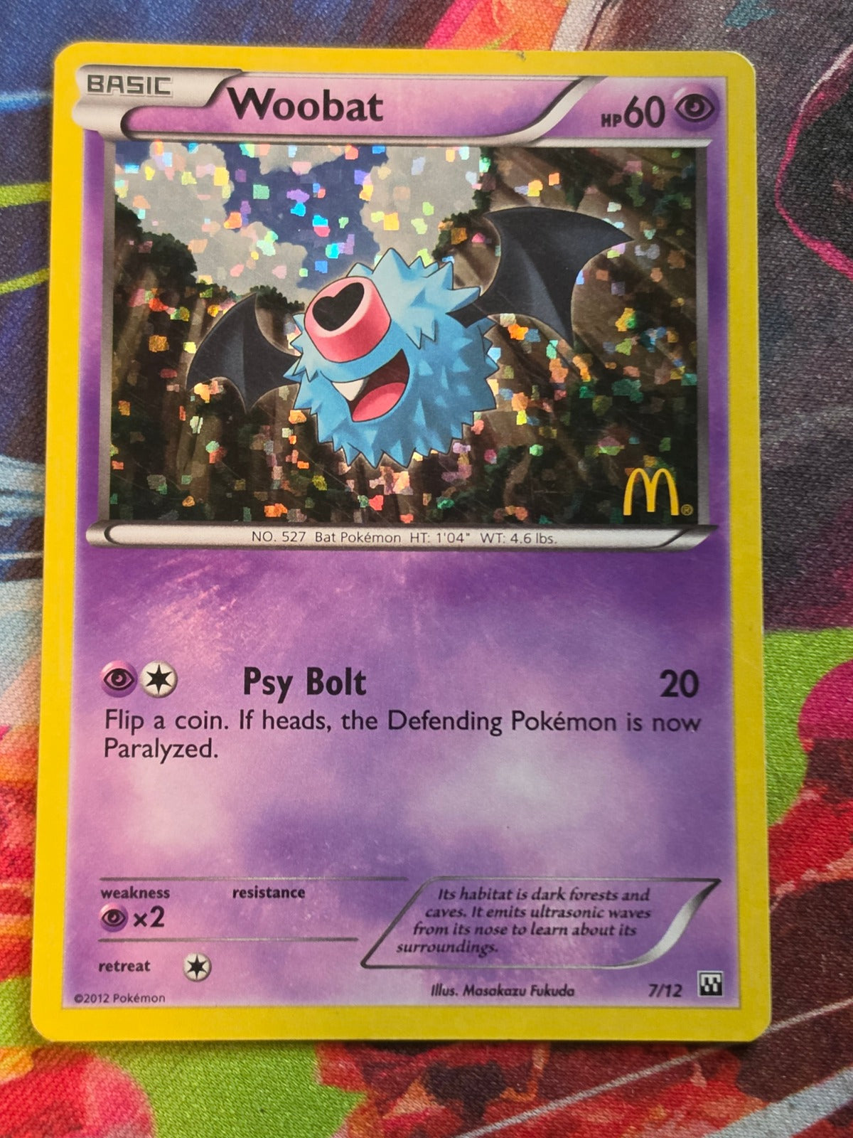 Woobat Holo Promo McDonald's Promos 2012 007/012 LP Pokemon