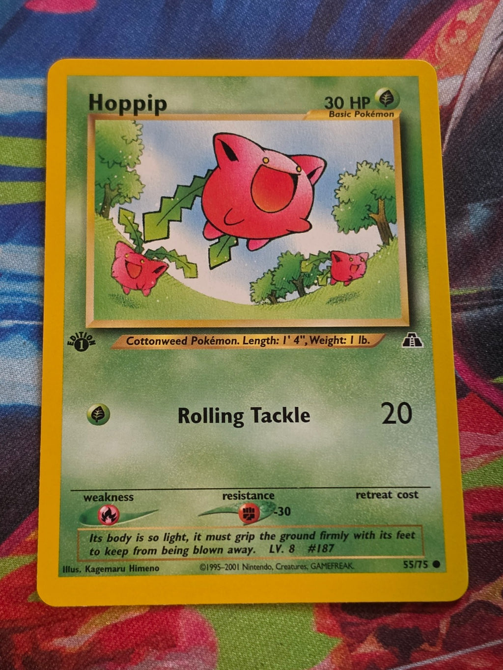 Hoppip - 55/75 - Neo Discovery - Common - 1st Edition - NM Pokemon