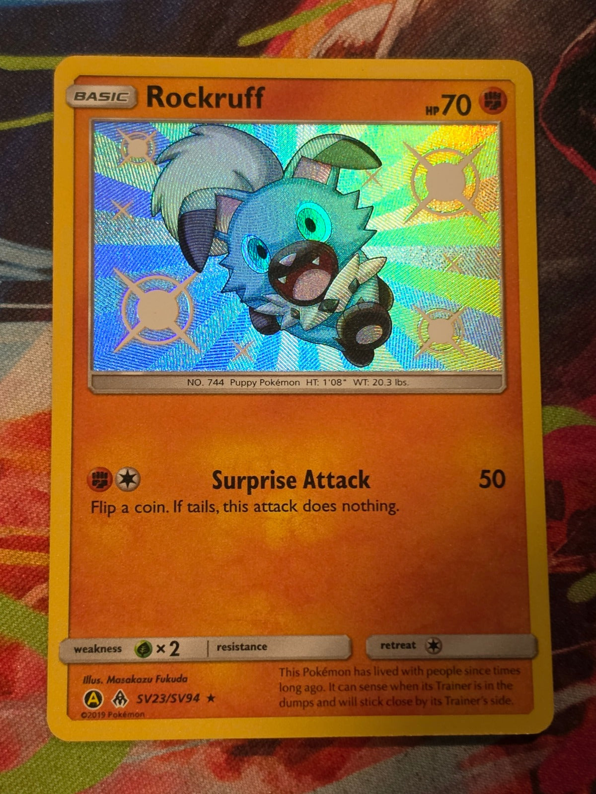 Rockruff Shiny Holo Rare Hidden Fates: Shiny Vault SV23/SV94 NM Pokemon