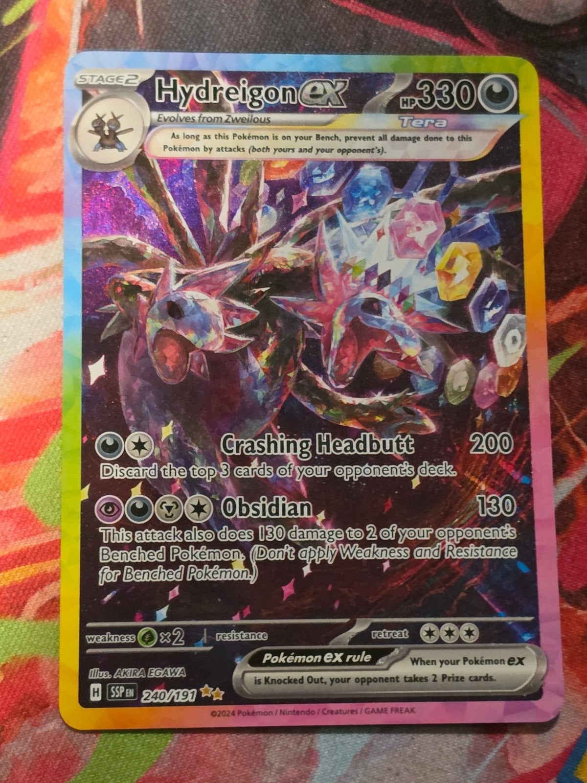 Hydreigon ex Special Illustration Rare SV08: Surging Sparks 240/191 NM-/LP+ Pokemon