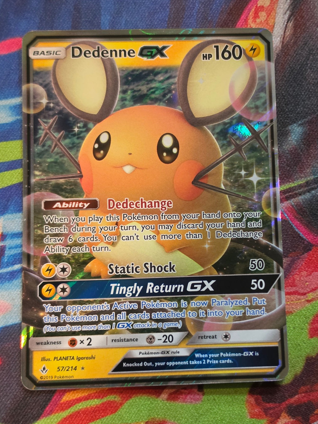 Dedenne GX Ultra Rare SM - Unbroken Bonds 57/214 NM Pokemon