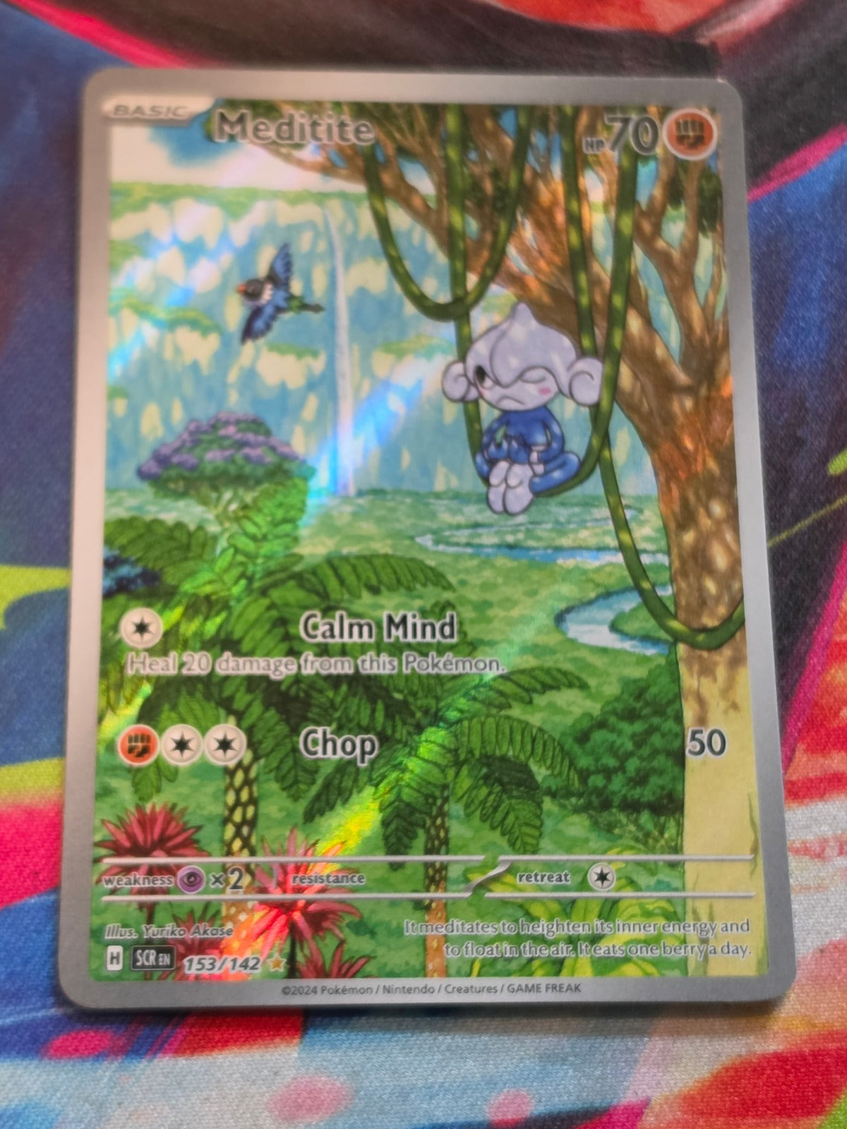 Meditite Illustration Rare Stellar Crown 153/142 NM Pokemon