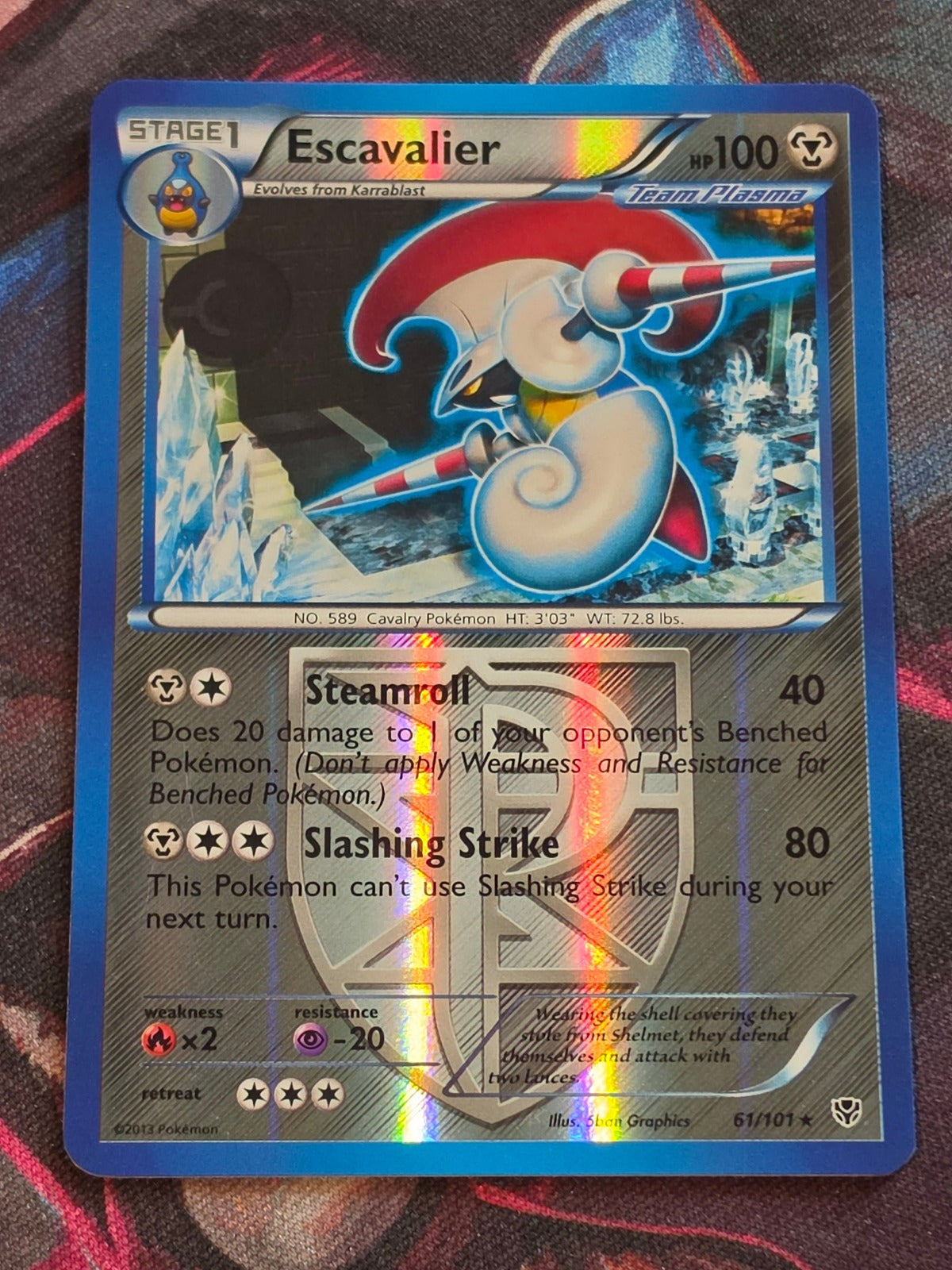 Escavalier (Team Plasma) - 61/101 - Plasma Blast - Rare - Reverse Holo - LP - Pokemon