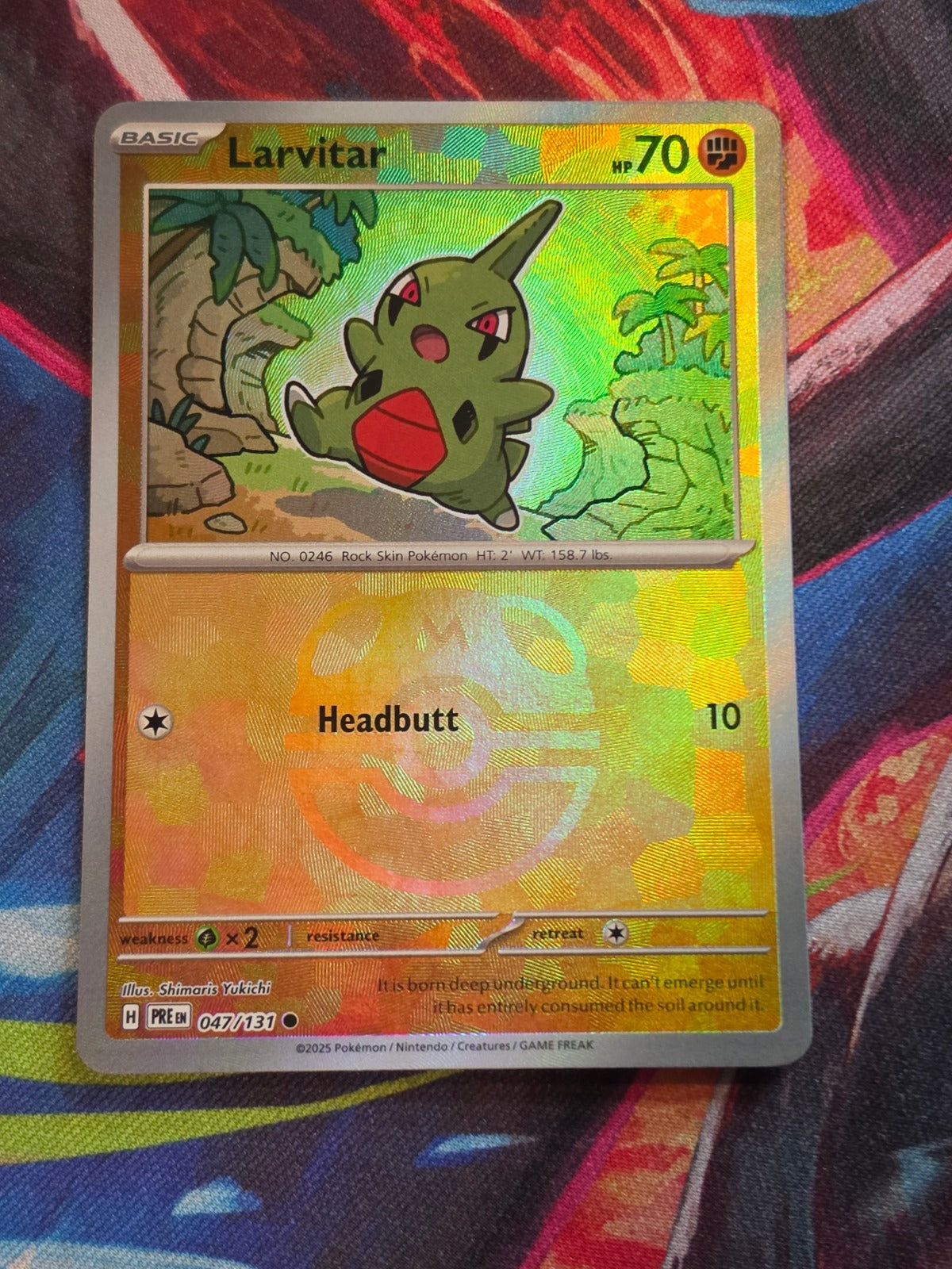 Larvitar (Master Ball Pattern) Common Prismatic Evolutions 047/131 NM Pokemon