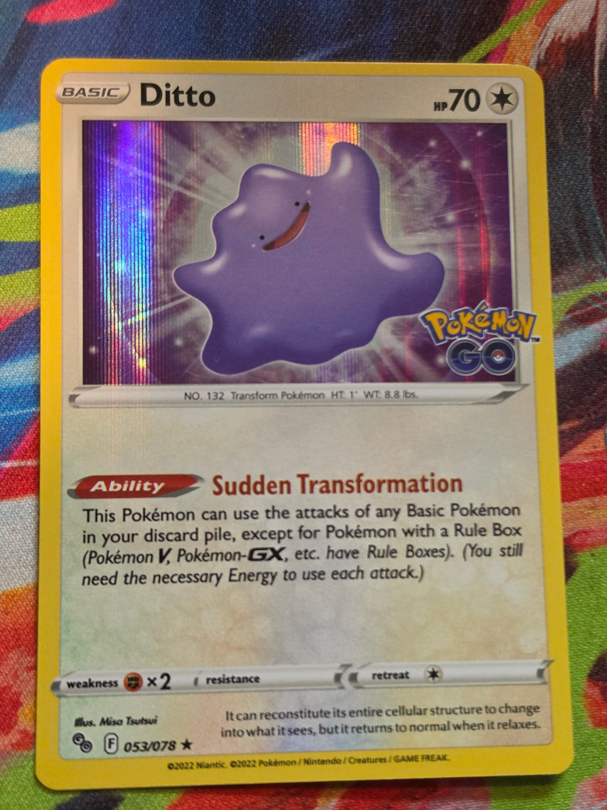 Ditto Holo Rare Pokemon GO 053/078 NM Pokemon