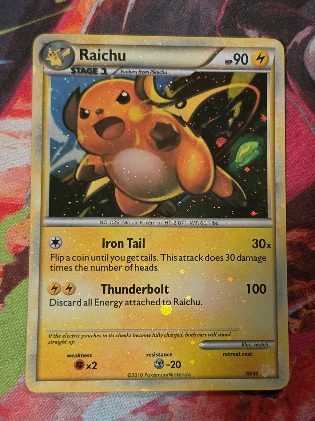 Raichu (#30 Holo) Common HGSS Trainer Kit: Gyarados & Raichu 30/30 LP Pokemon