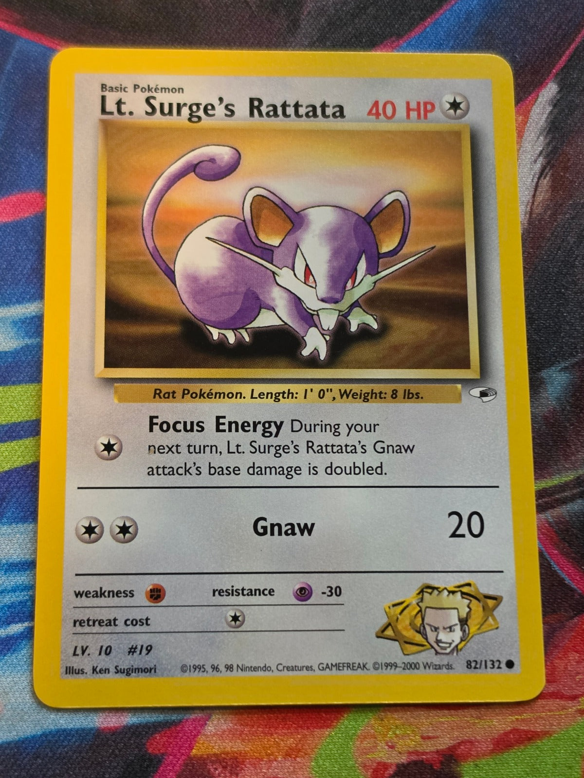 Lt. Surge's Rattata - 082/132 - Gym Heroes - Common - Unlimited - NM Pokemon