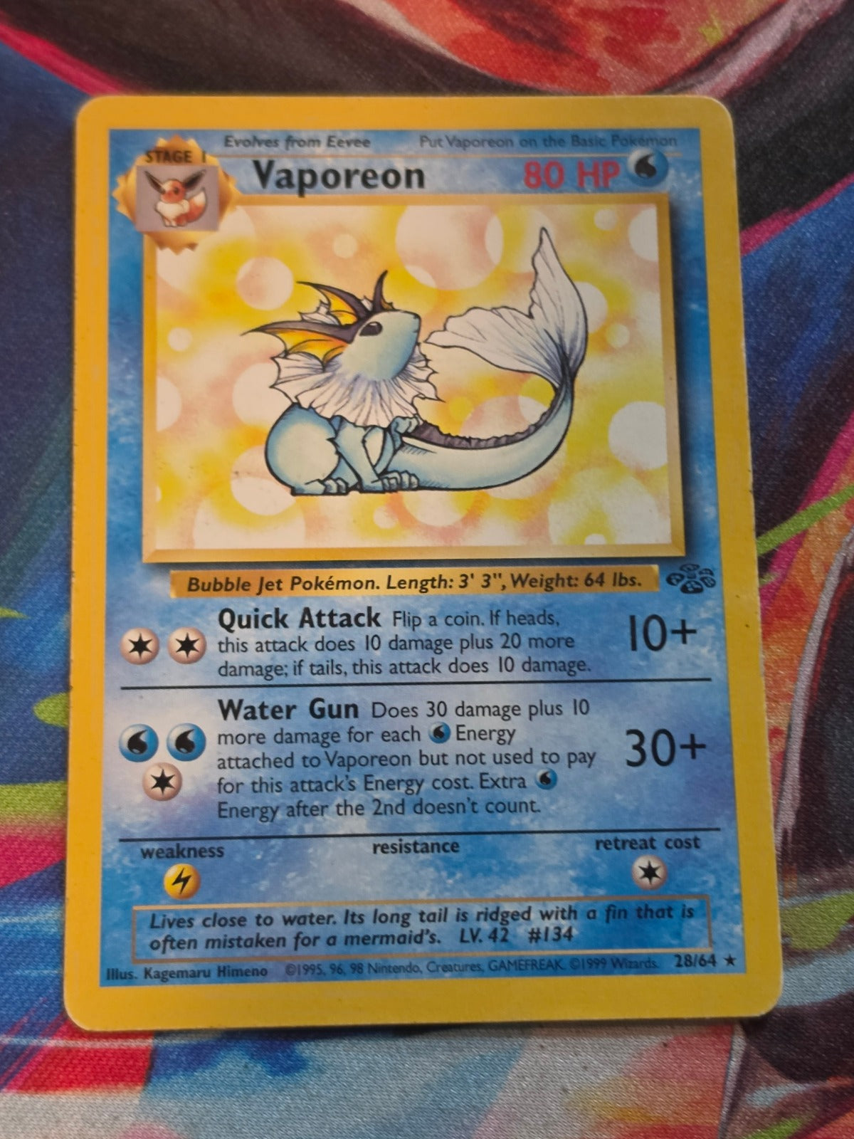 Vaporeon (28) Unlimited Rare Jungle 28/64 LP-/MP+ Pokemon