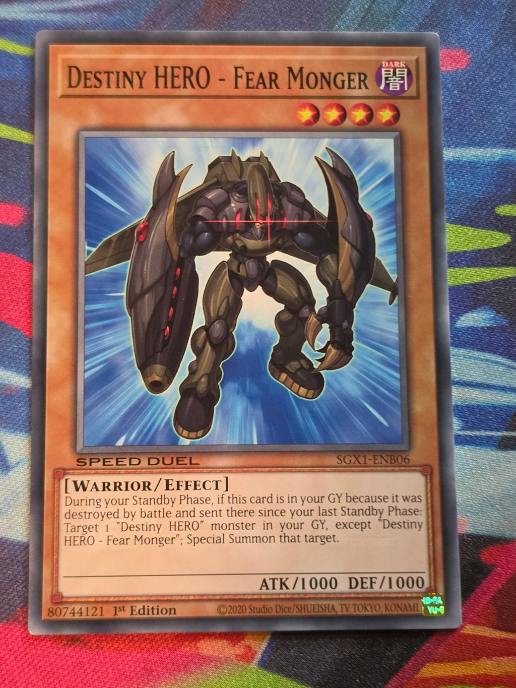 Destiny HERO - Fear Monger Common Speed Duel GX: Duel Academy Box SGX1-ENB06 1st Edition LP Yu-Gi-Oh!