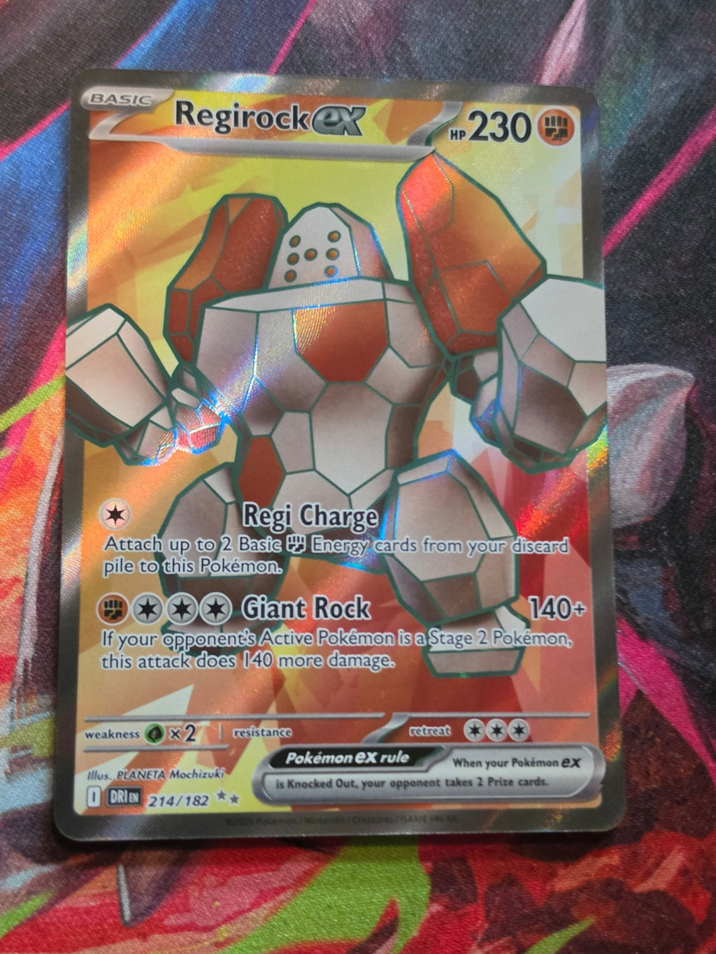 Regirock ex Ultra Rare SV10: Destined Rivals 214/182 NM Pokemon