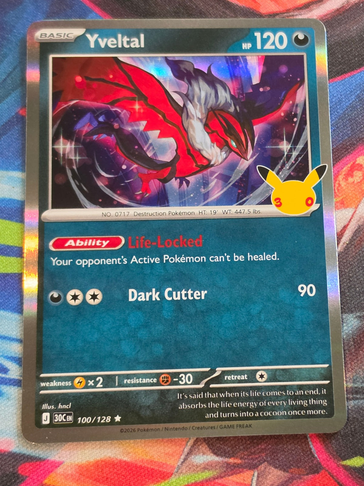 Yveltal - 100/128 - ME: 30th Celebration - Rare - NM - Pokemon