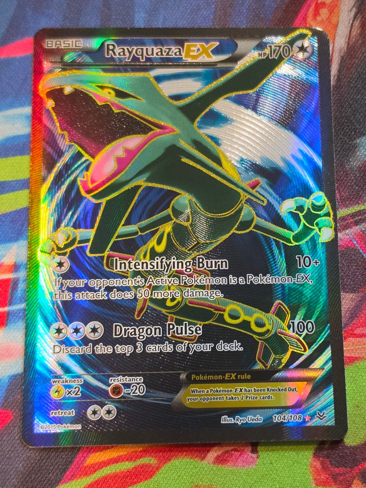 Rayquaza EX (104 Full Art) Ultra Rare XY - Roaring Skies 104/108 NM-/LP+ Pokemon