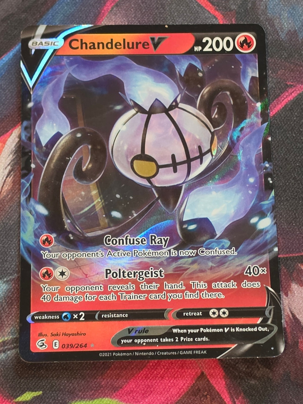 Chandelure V Ultra Rare SWSH08: Fusion Strike 039/264 LP Pokemon