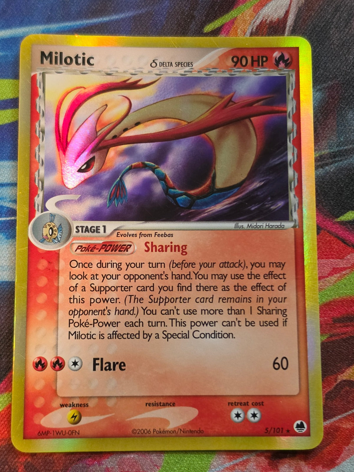 Milotic (Delta Species) Holo Rare EX Dragon Frontiers 5/101 LP+ Pokemon