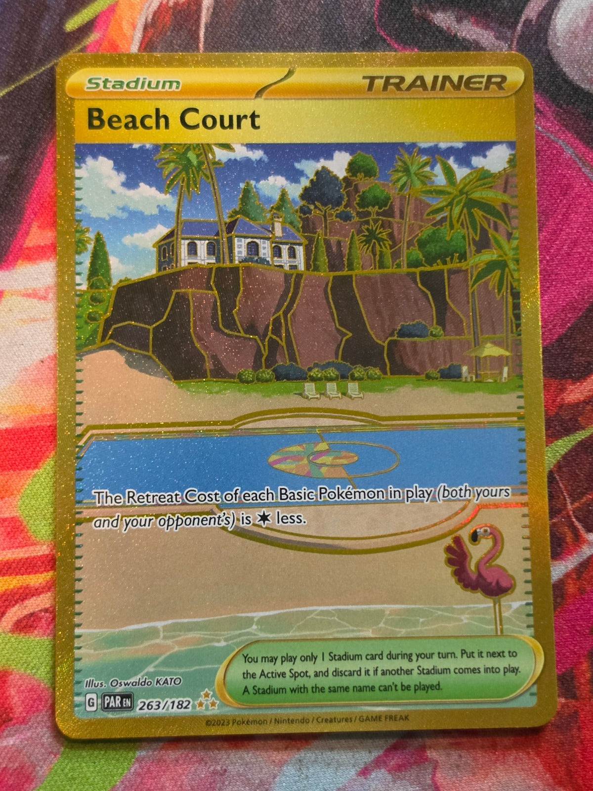 Beach Court Hyper Rare SV04: Paradox Rift 263/182 NM Pokemon