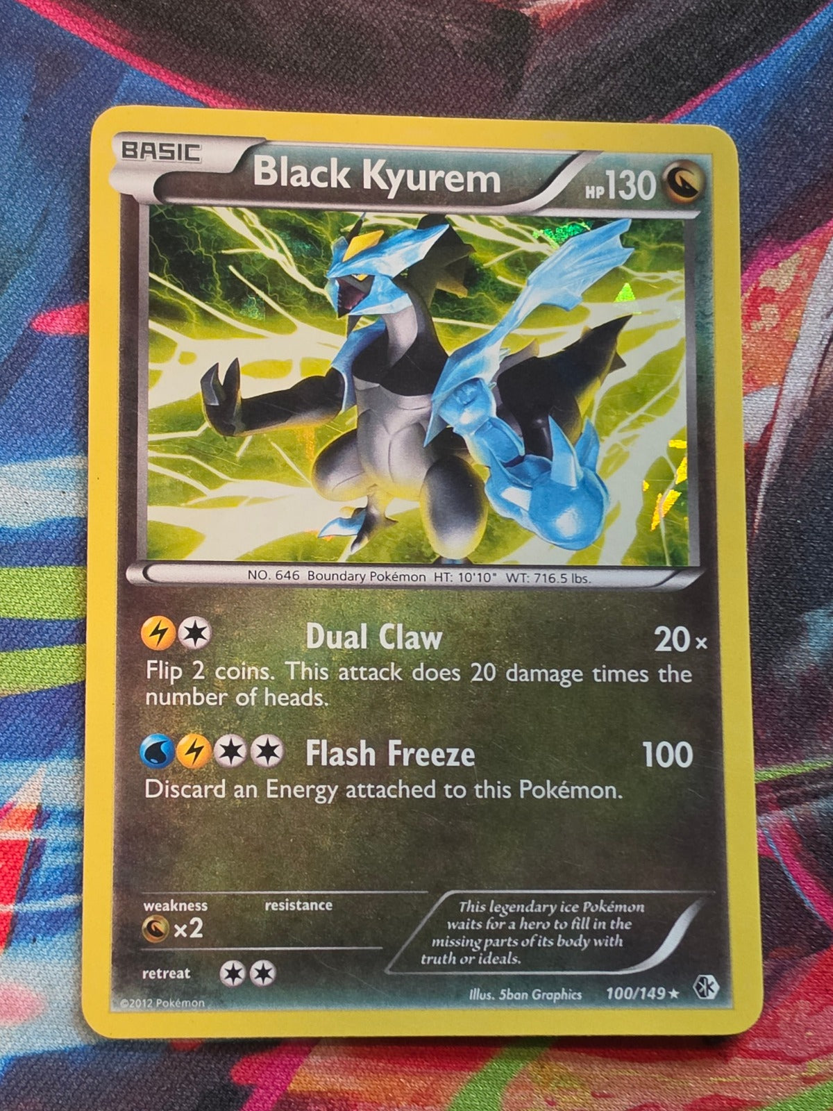 Black Kyurem (BW Boundaries Crossed) Holo Rare Deck Exclusives 100/149 LP+ Pokemon