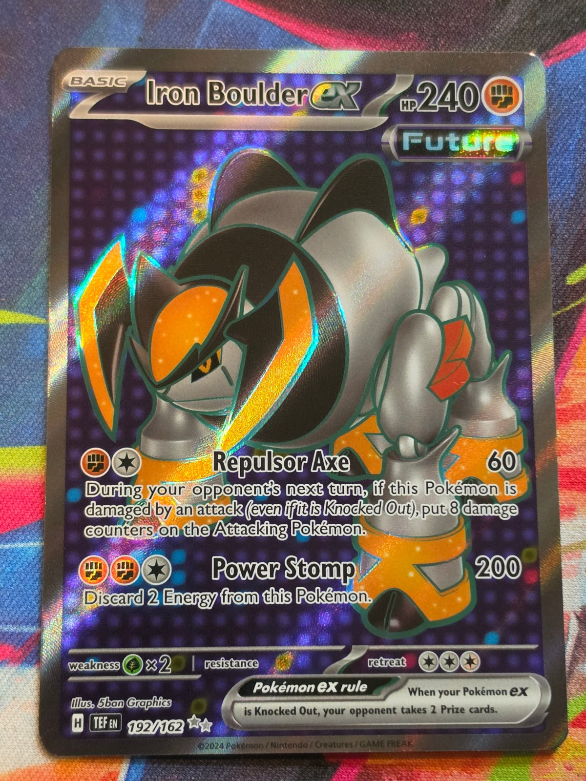 Iron Boulder ex Ultra Rare SV05: Temporal Forces 192/162 NM Pokemon