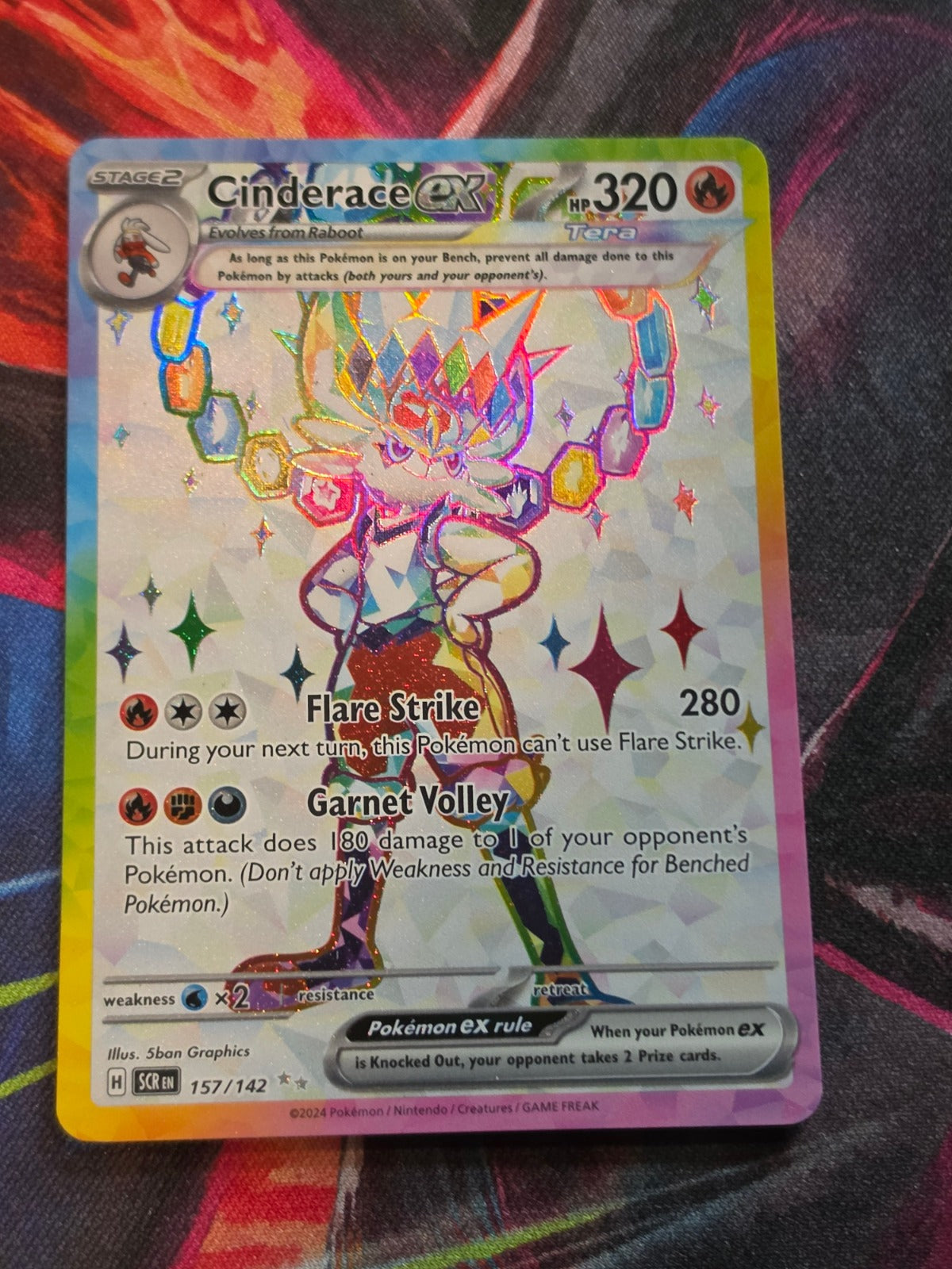 Cinderace ex Ultra Rare Stellar Crown 157/142 NM Pokemon