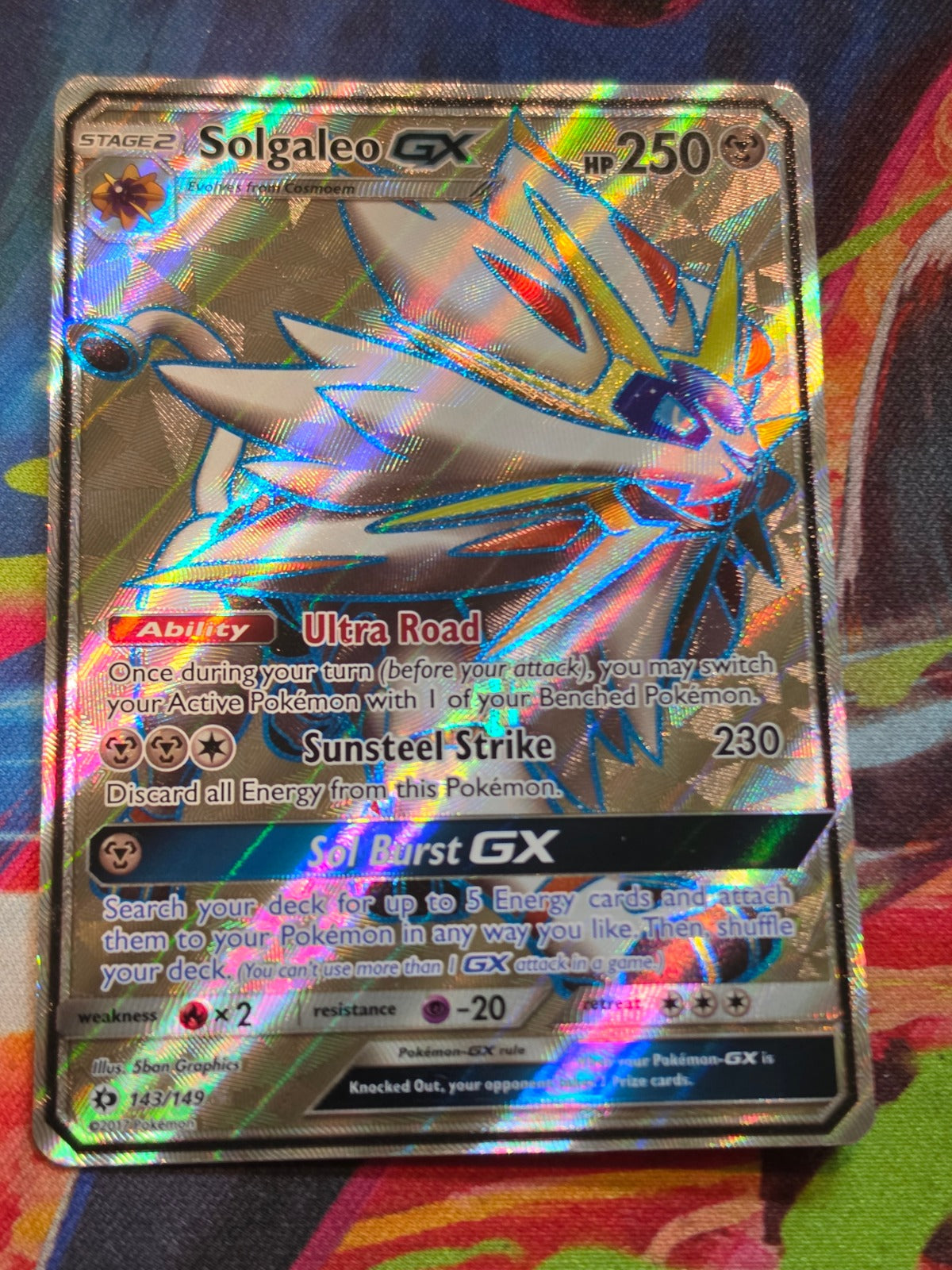 Solgaleo GX (Full Art) Ultra Rare SM Base Set 143/149 NM Pokemon