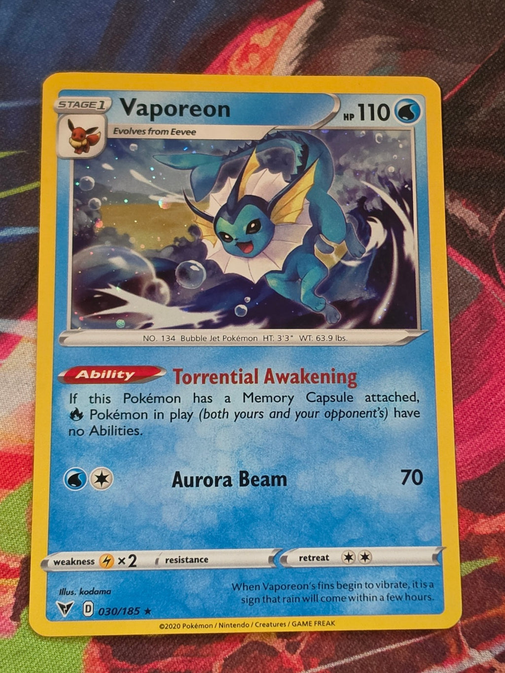 Vaporeon (Cosmos Holo) Promo Miscellaneous Cards & Products 030/185 NM Pokemon