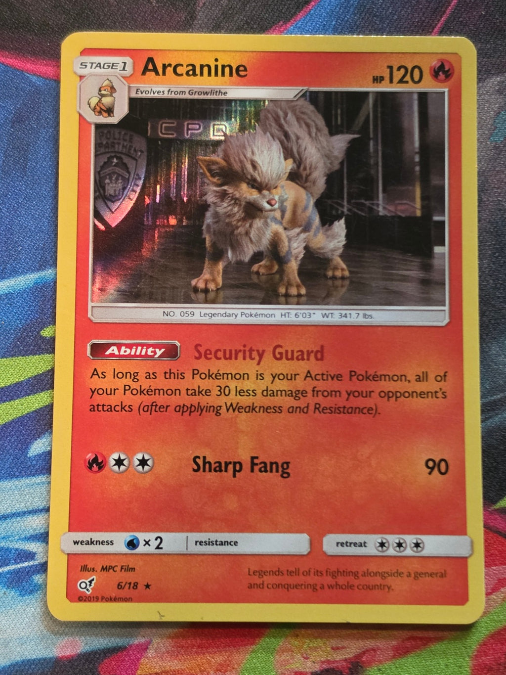 Arcanine Holo Rare Detective Pikachu 6/18 LP Pokemon