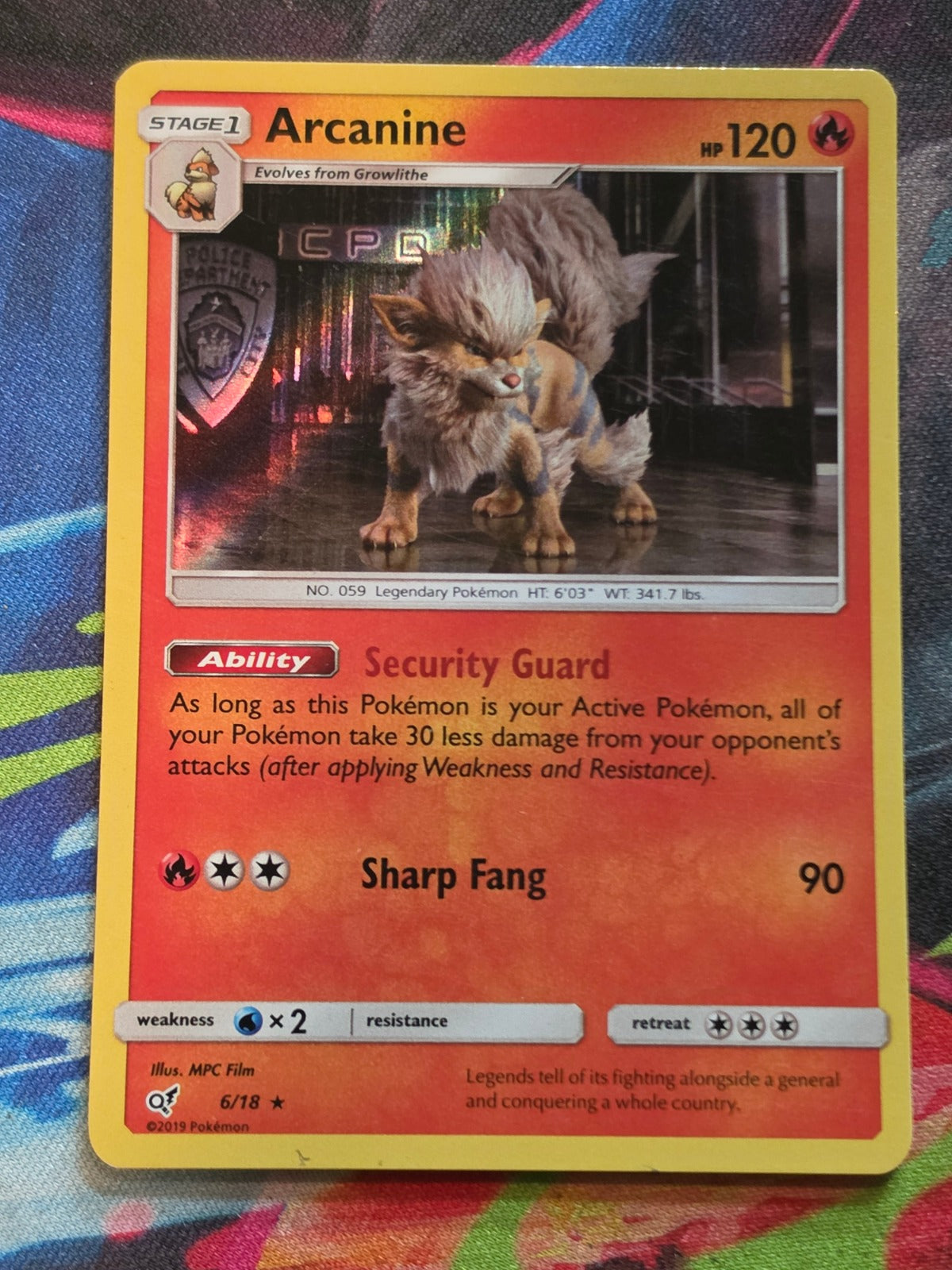 Arcanine Holo Rare Detective Pikachu 6/18 LP Pokemon
