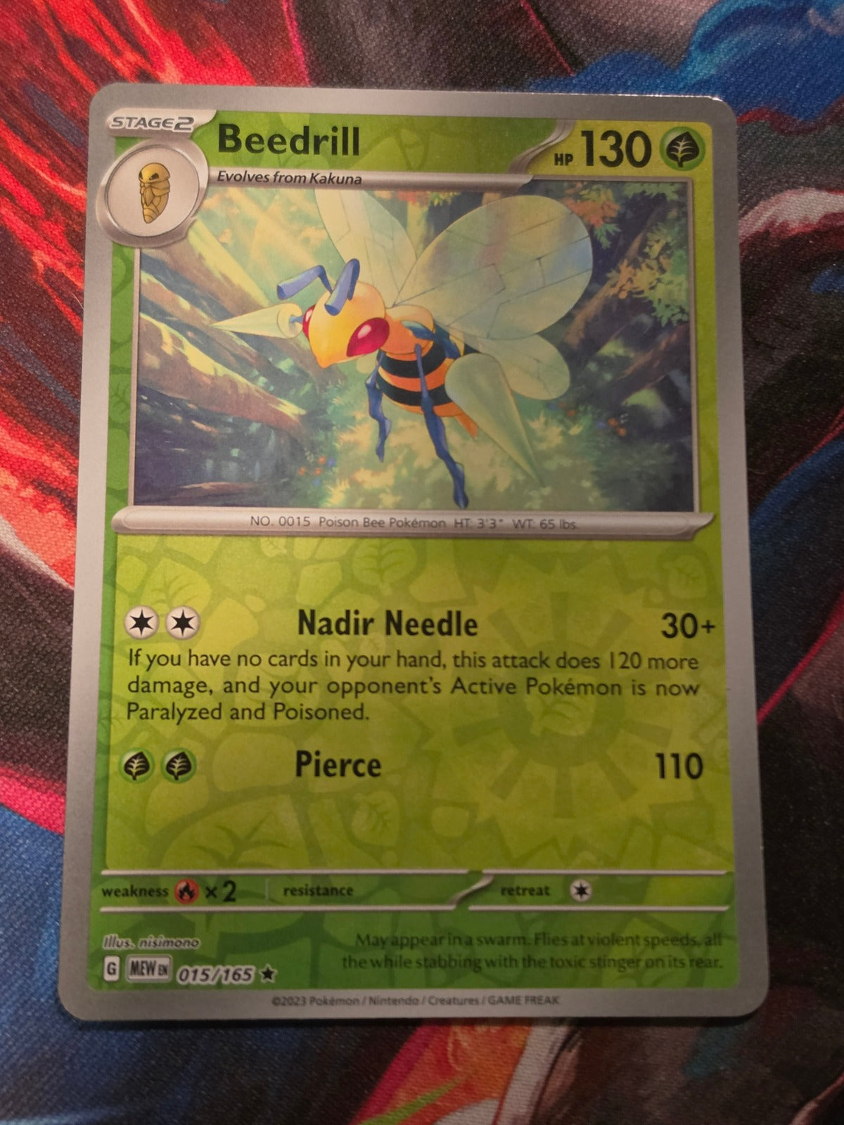 Beedrill - 015/165 - SV: Scarlet & Violet 151 - Rare - Reverse Holo - NM Pokemon
